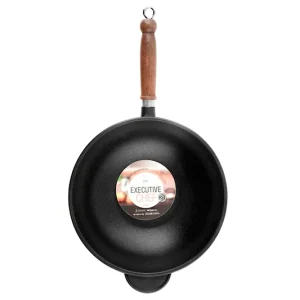 WOK ANTIADERENTE CON MANICO IN LEGNO 28CM