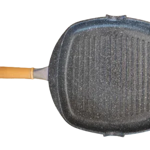 BISTECCHIERA ANTIADERENTE PIETRA CON MANICO IN LEGNO