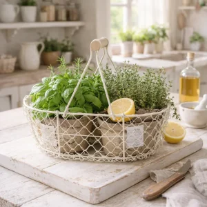 Cesta Con Maniglia In Fil Di Ferro