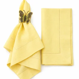 Tovagliolo Giallo Chiaro Con Orlo A Giorno