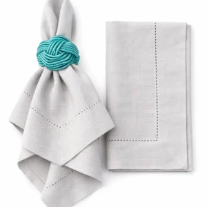 Tovagliolo Grigio Con Orlo A Giorno