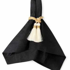 Tovagliolo Nero Con Orlo A Giorno