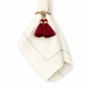 Tovagliolo Antimacchia Avorio Bordo Grigio