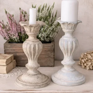 Candelabro Con Intarsi Basso