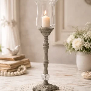 Candelabro In Ferro E Vetro