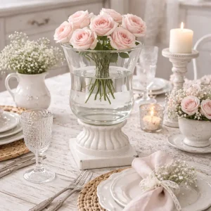 Vaso Vetro Con Piedistallo Ceramica