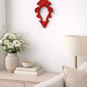 Cornice Con Punta Decorata Arancio Corallo