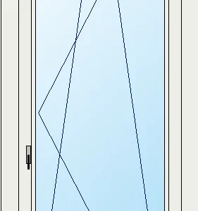 Portafinestra un'anta-ribalta in pvc L. 90 x H. 190 cm