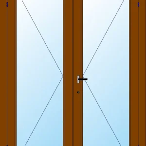 Porta a due ante con serratura L. 180 x H.250 cm