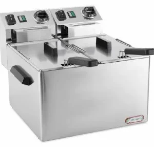 FRIGGITRICE ELETTRICA DOPPIA MONOFASE 4+4LT