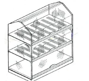 VETRINETTA NEUTRA A 3 PIANI L 500
