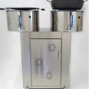 GRILL ROUND DOUBLE G220S A GAS CON PIASTRA IN ALLUMINIO EFFETTO PIETRA