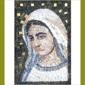 Kit mosaico Immagine della Vergine Maria (marmo e oro - tecnica diretta)