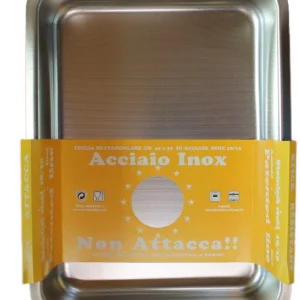 TEGLIA FORNO RETTANGOLARE ACCIAIO INOX STEEL PAN