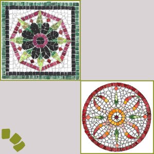 Kit mosaico 2 MOSAICI MOTIVO GEOMETRICO (marmo - tecnica indiretta)